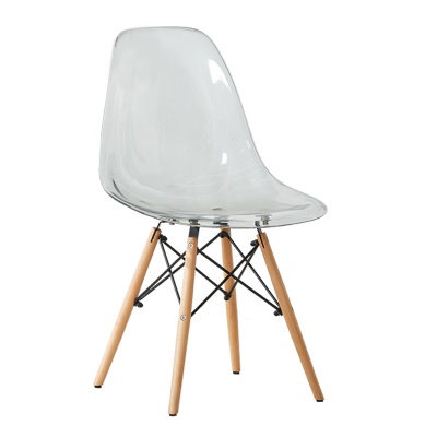 plastic chair transparent plastic cafe chair with wooden legs