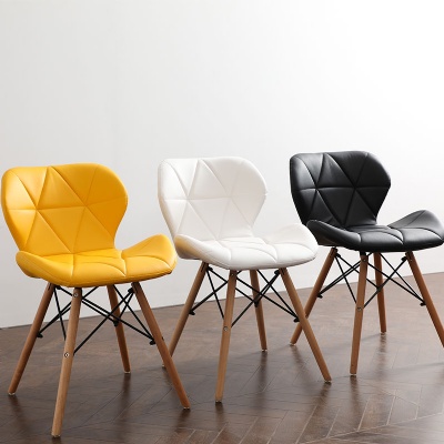 wood leg modern leather dining chairs butterfly leather chair