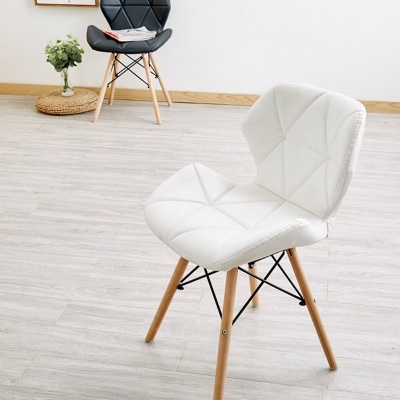 wood leg modern leather dining chairs butterfly leather chair