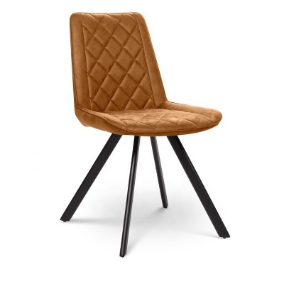 modern nordic hotel chair metal frame leather formal dining chair