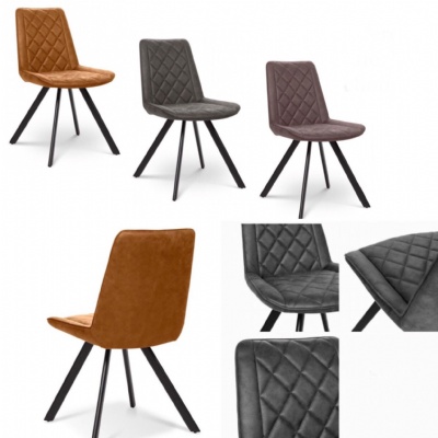 modern nordic hotel chair metal frame leather formal dining chair