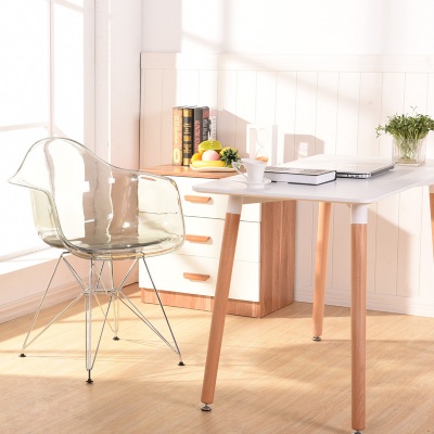 Yaweijia chrome metal leg plastic chair transparent