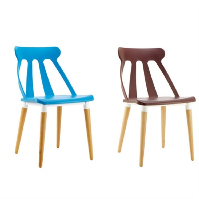 wooden leg chairs plastic classic design dining chair