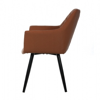 furniture upholstered leather dining arm chair vintage