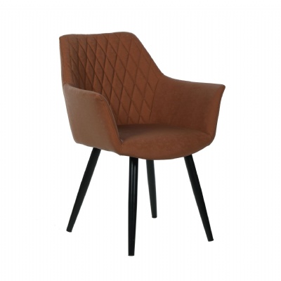 furniture upholstered leather dining arm chair vintage