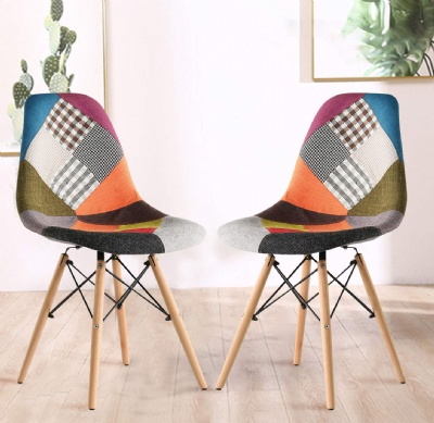 dining chair colorful plastic patchwork fabric chairs cafe chairs