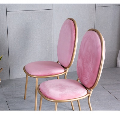 gold leg modern nordic velvet chair pink