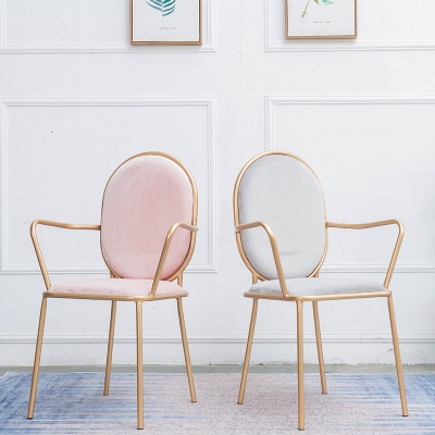 gold leg modern nordic arm velvet chair pink