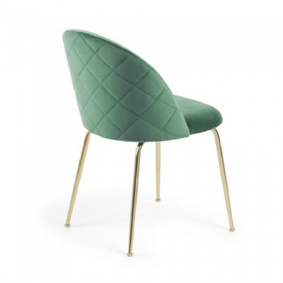 gold leg modern velvet green upholstered dining chair