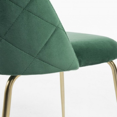 gold leg modern velvet green upholstered dining chair