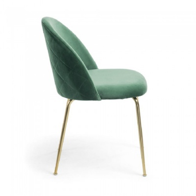 gold leg modern velvet green upholstered dining chair