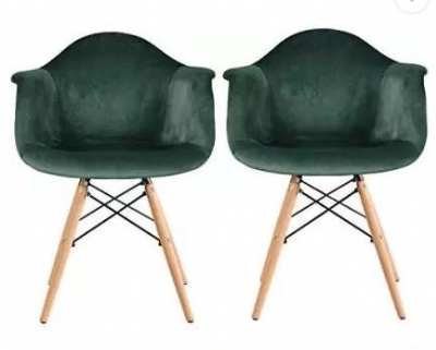upholstered home dining chair velvet leg wood