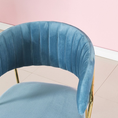 gold leg upholstered home dining velvet fabric leisure chairs