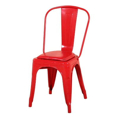 stackable metal chairs steel metal industrial dining chair with pu cushion