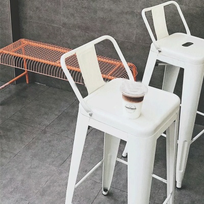 stackable chair metal frame backrest stool coffee chair