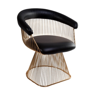 upholstery chairing wire mesh metal gold dining chair
