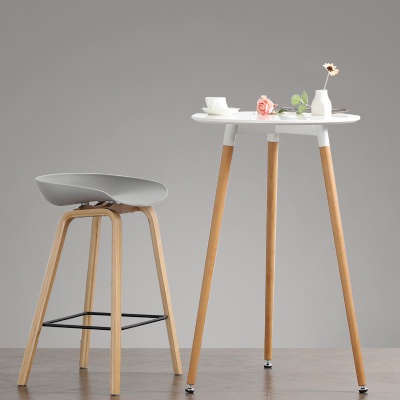 Solid wood leg bar round counter top table mdf centre table design