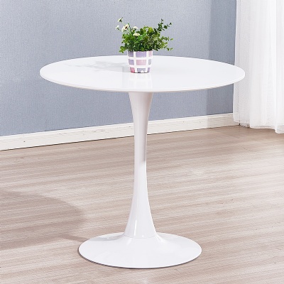 solid wood round white glossy rectangle dining table