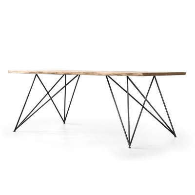 metal leg MDF top rectangle shape wood dining table