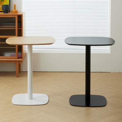 metal leg MDF top square shape wood dining table