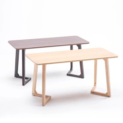 Solid wood leg mdf wooden rectangle dining table