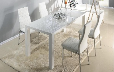 high glossy MDF light luxury dining modern rectangle table