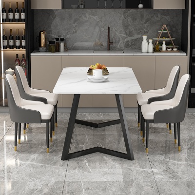 Solid wood leg mdf wooden rectangle dining table