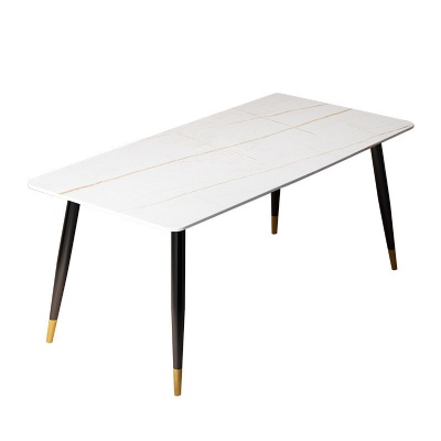 metal leg nordic rectangle top marble dining table
