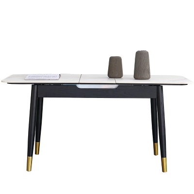 metal leg extendable design nordic marble dining table