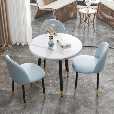 metal leg design nordic round marble dining table