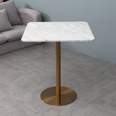 stainless steel leg luxury marble top round dining table