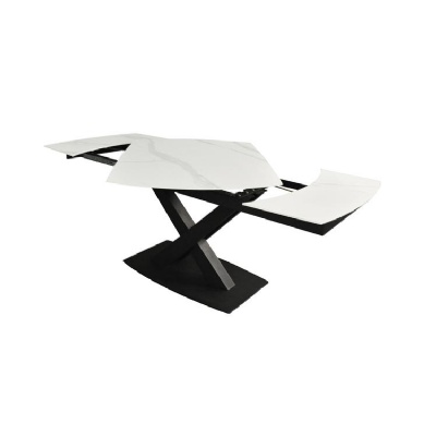 metal dining table extending modern marble gloss