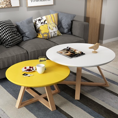 Solid wood leg mdf cafe furniture table coffee round table
