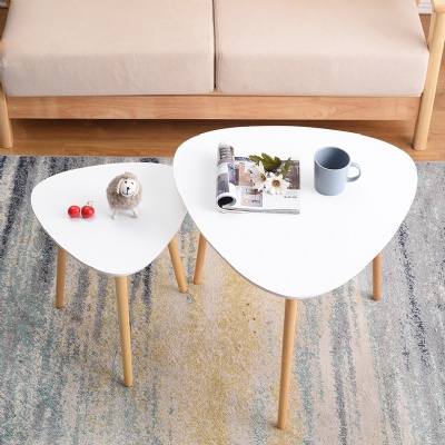 Solid wood leg MDF wood cafe tables coffee round table