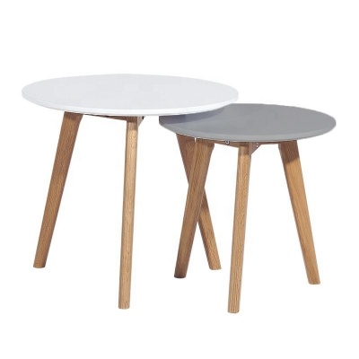 round Solid wood frame MDF tea tables coffee table set