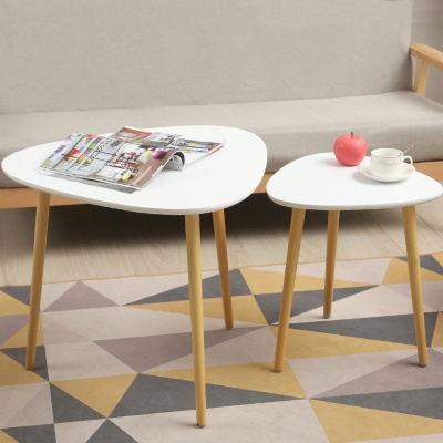 Solid wood leg MDF wood cafe tables coffee round table