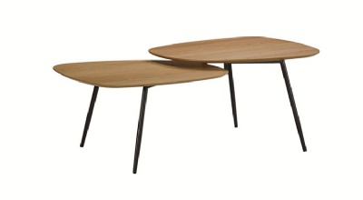 metal frame Oval OAK Venner MDF tea tables coffee table set