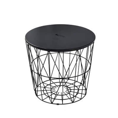 living room round metal frame basket tea coffee table