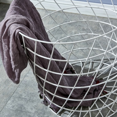 living room round coffee table metal wire storage basket