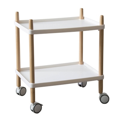 wood leg plastic trolley two layers rectangle coffee table with wheels