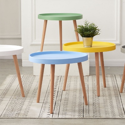 nordic wholesale wood leg plastic round top coffee table