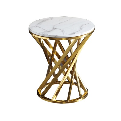 round golden leg nordic wrought iron marble coffee table