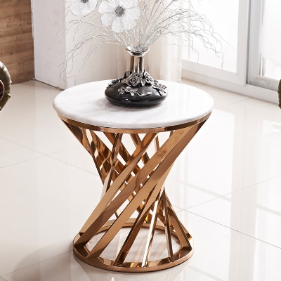 round golden leg nordic wrought iron marble coffee table