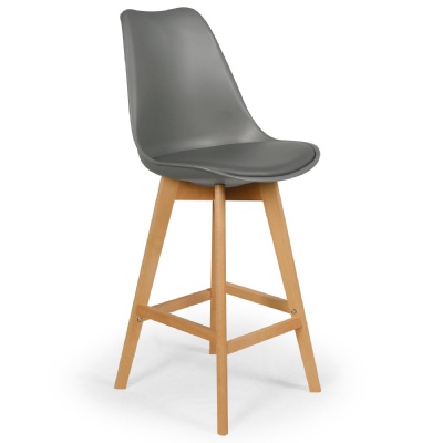 nordic restaurant tulip dining plastic genuine leather bar chair