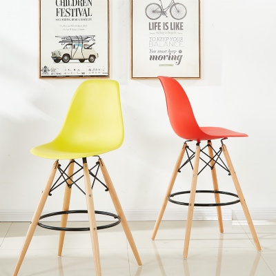 nordic restaurant classic wood leg dining plastic bar chair