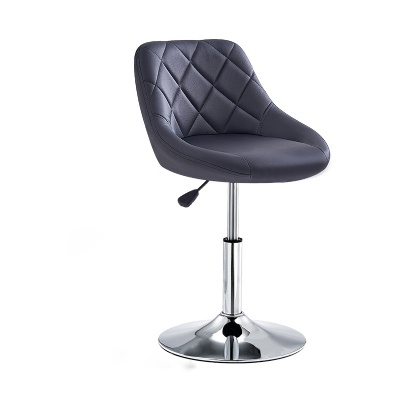 metal swivel leg kitchen counter height velvet leather bar stool