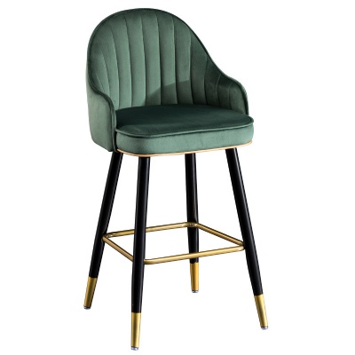 luxury metal pu leather bar chair counter high bar stools