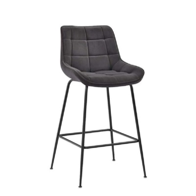 luxury metal round velvet high bar counter stool chair modern