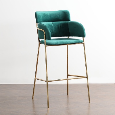luxury hot sell gold leg bar chair velvet bar stool